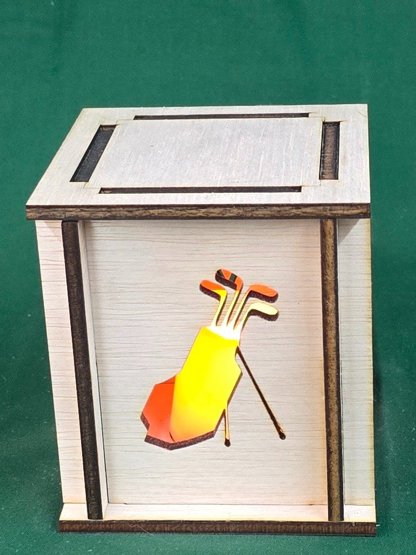Custom Made-to-Order Wooden Golf Silhouette LED Lantern product image (5)