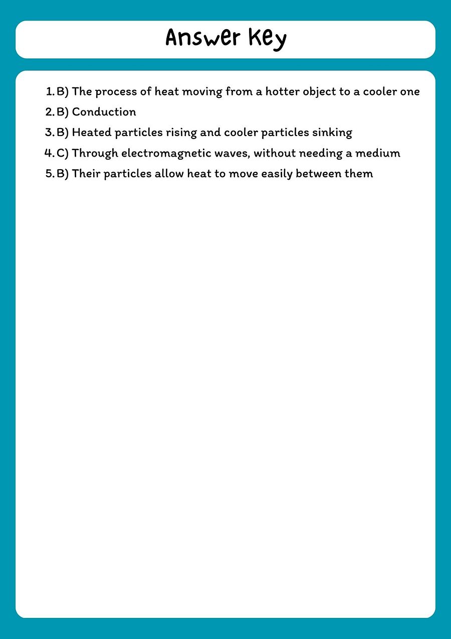 Heat Transfer Reading Comprehension Passage & Questions product image (3)