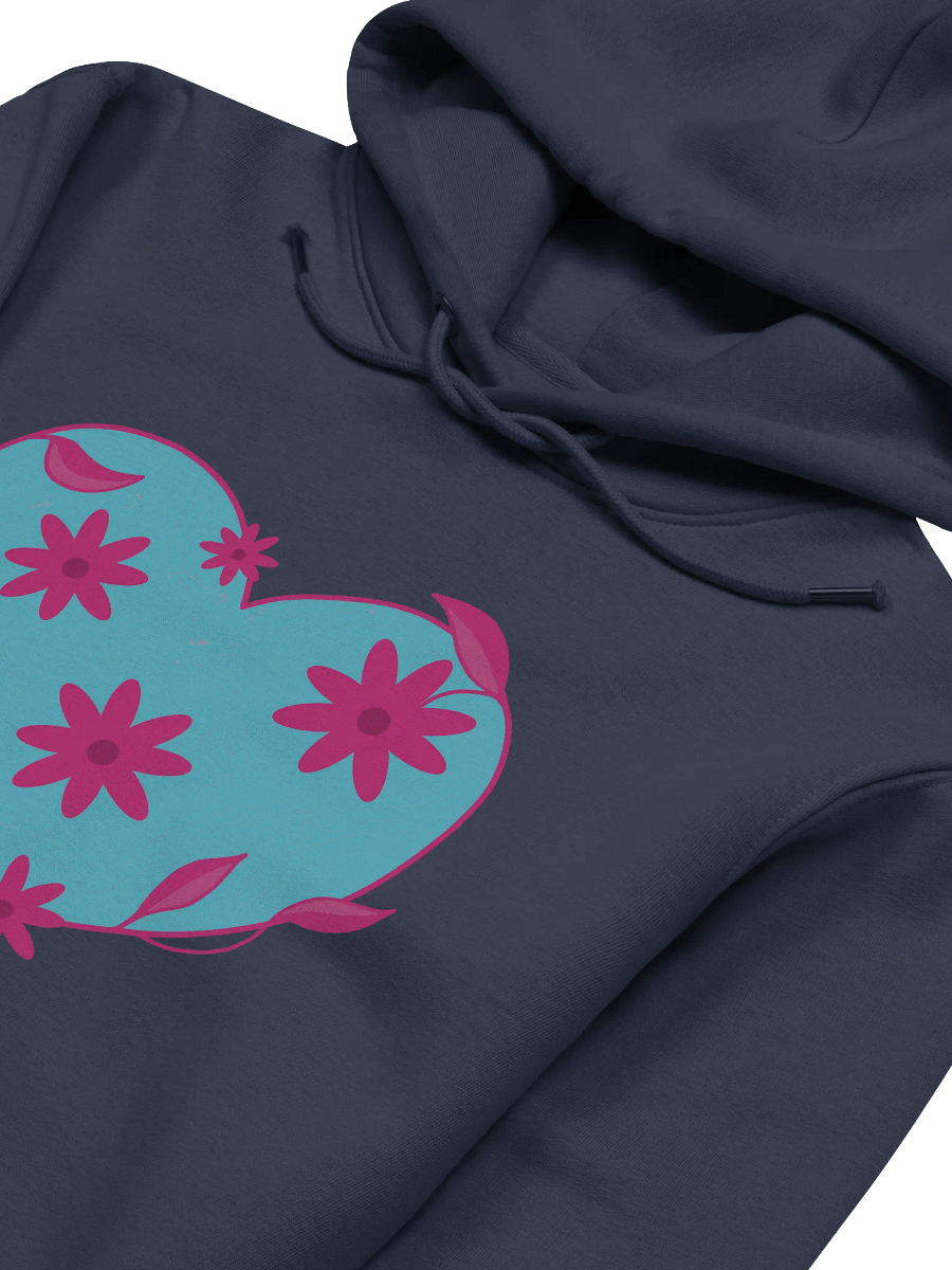 Turquoise Floral Heart Eco Hoodie product image (4)