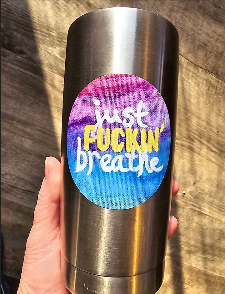 Just Fuckin' Breathe Round Stickers product image (2)