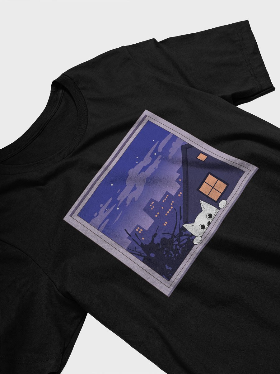 White Cat Peeking Through Window T-Shirt product image (13)