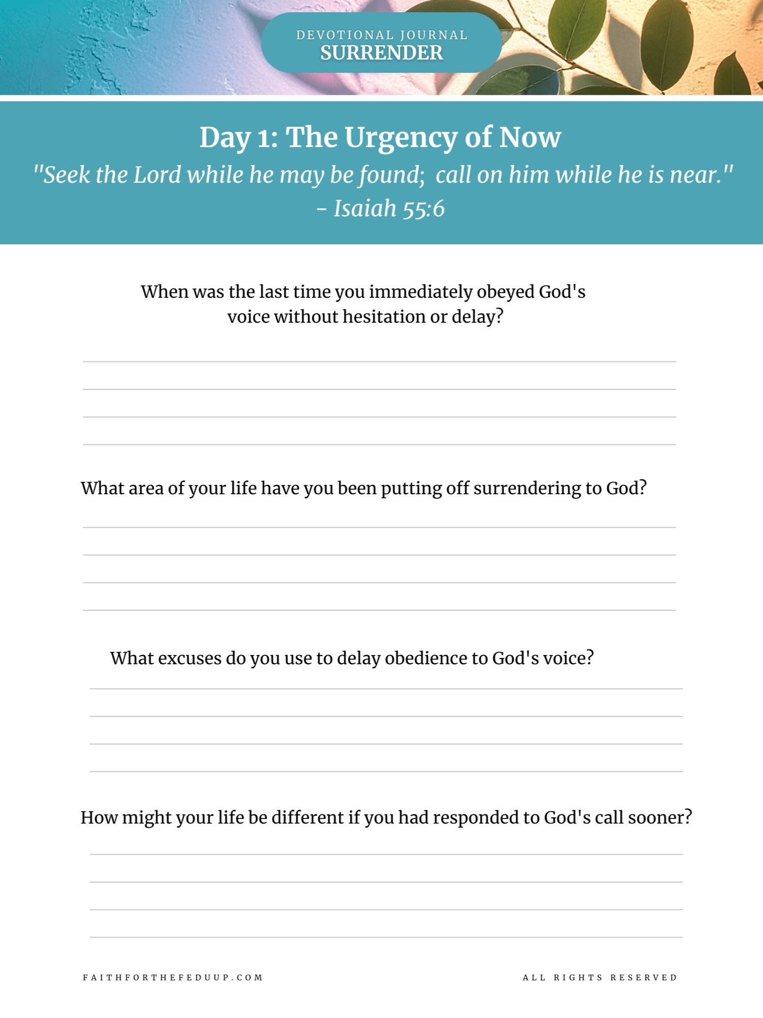 Now Is the Time: A 10-Day Discipleship Devotional on Immediate Surrender product image (3)