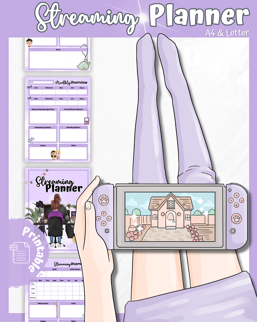 Purple Streaming Planner Printable product image (1)