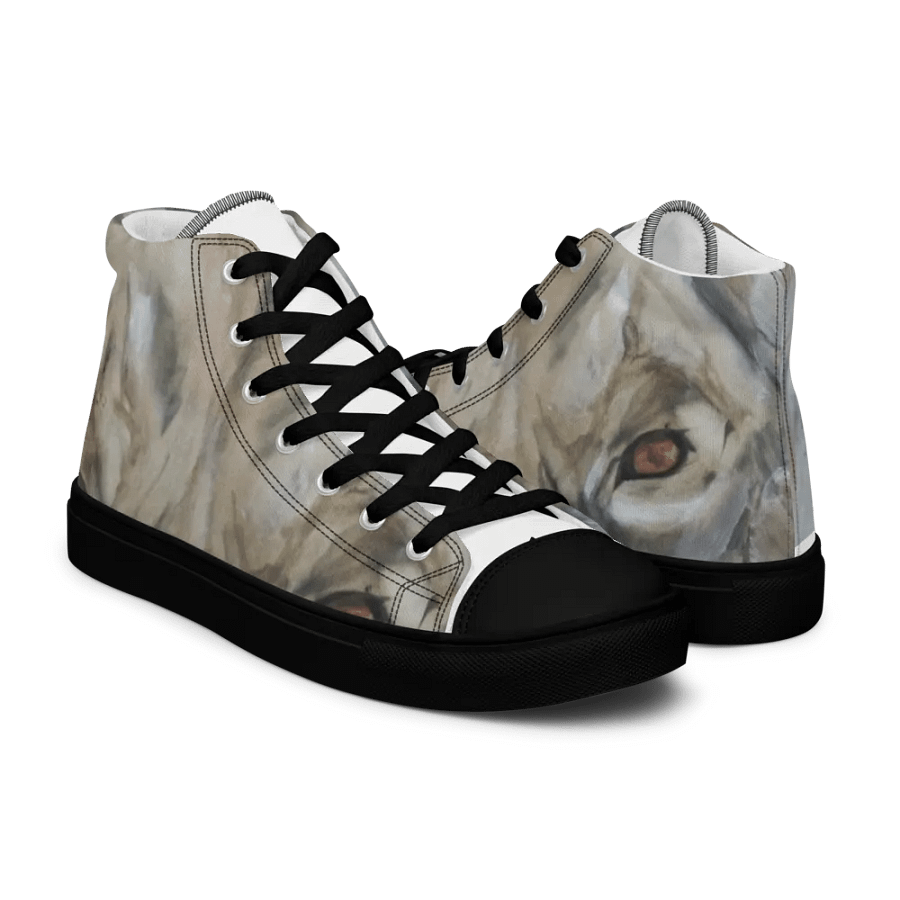 Women's Lion print canvas sneakers black toe cap product image (9)