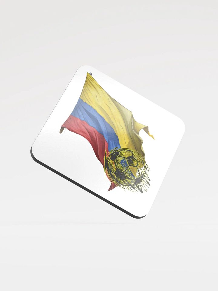 Colombian Flag Soccer Spirit Glossed Coaster product image (1)