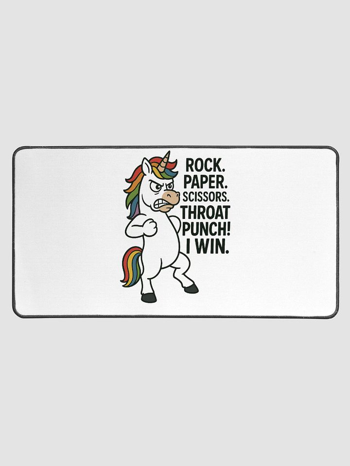 Rock. Paper. Scissors. THROAT PUNCH! - Desk Mat product image (1)