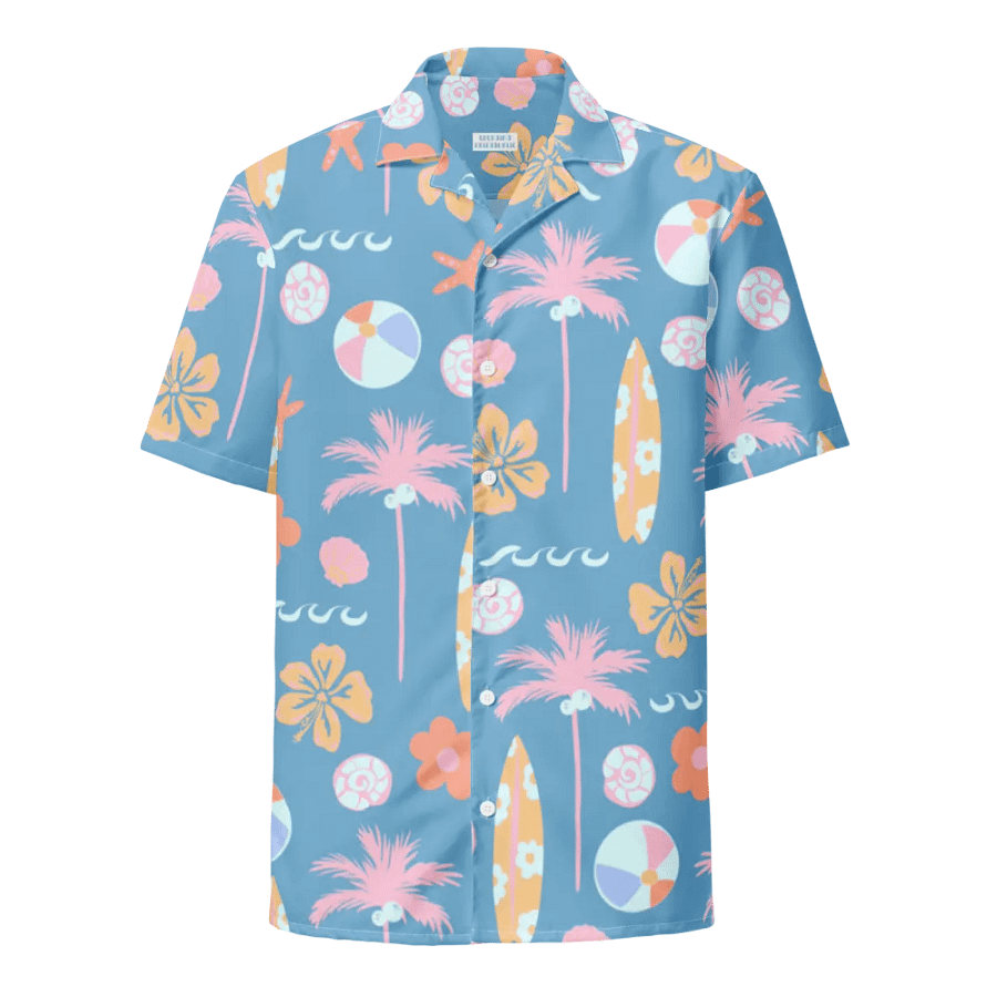 Retro Beach Blue Hawaiian Shirt product image (1)