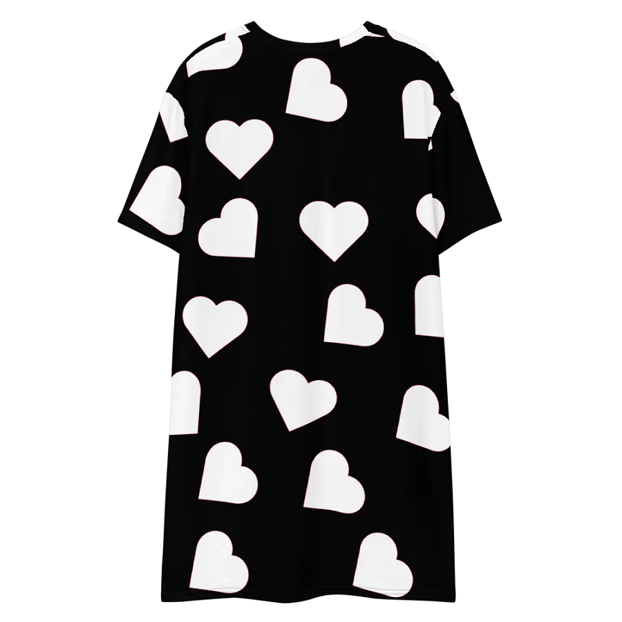 Love Pattern 5 Black and White Ladies T Shirt Dress product image (7)