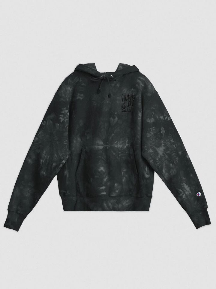Embroidered Gaming Is My Therapy Tie-Dye Sweatshirt (Black) product image (1)