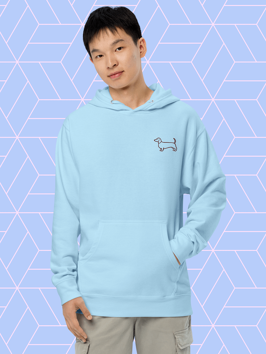 Embroidered Minimalist Dachshund Dog Outline Hoodie product image (4)