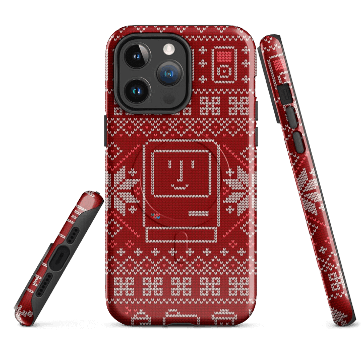 Happy Macintosh Ugly Christmas Sweater MagSafe Tough Case product image (1)
