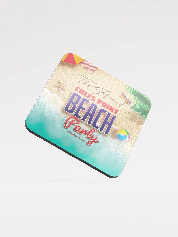 Coles Point Beach Party Glossed Cork Coaster product image (1)