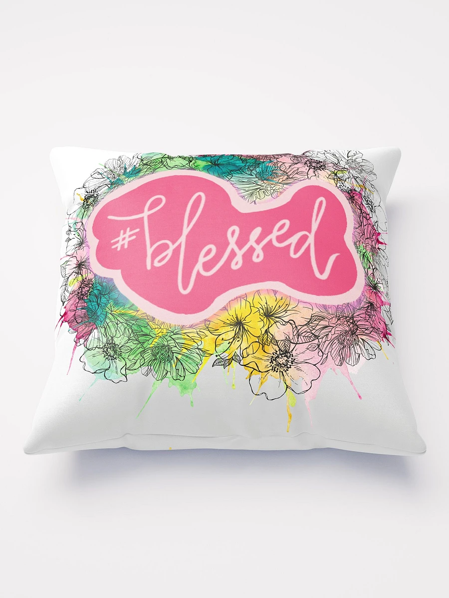 #Blessed Pink Floral Throw Pillow product image (3)