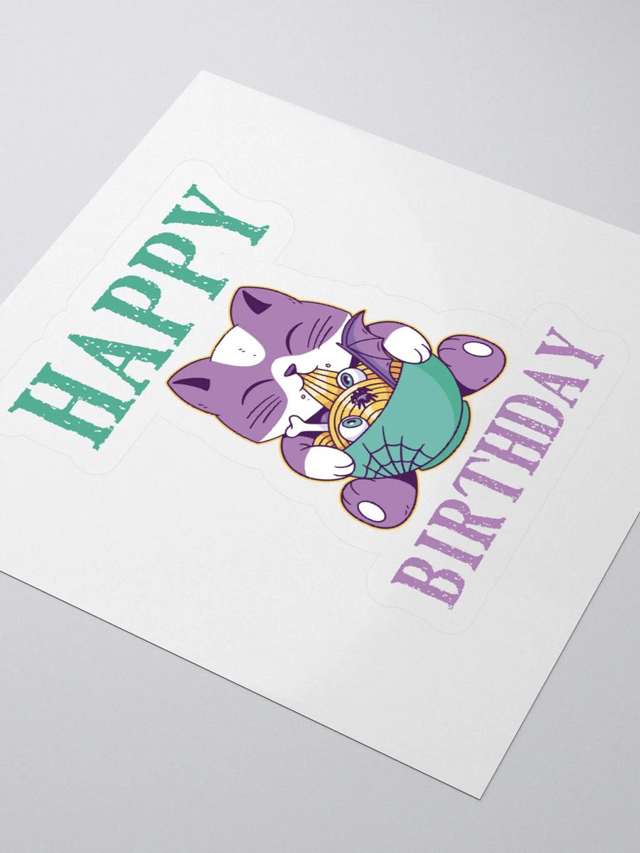 Happy Birthday (Spooky Cat Eating Noodles) Sticker product image (3)