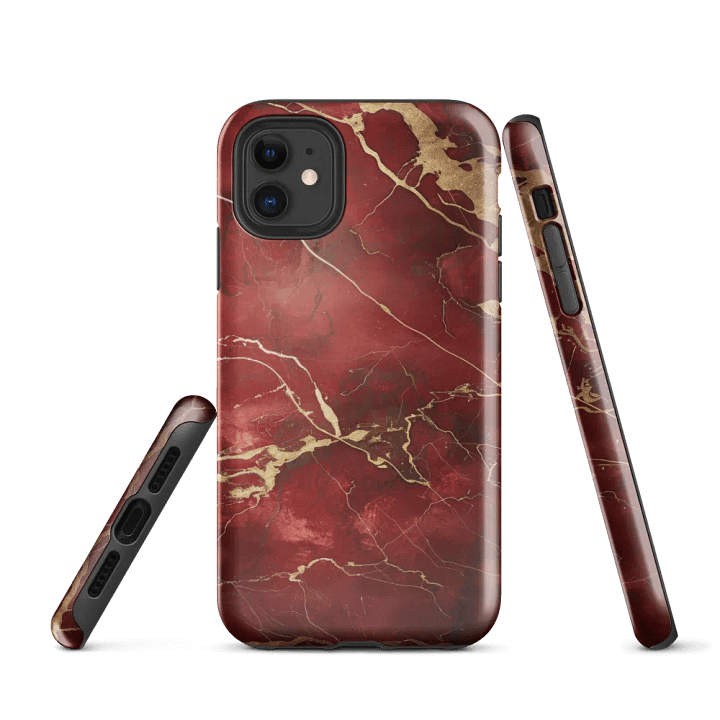 Red Marble Tough iPhone Case product image (1)