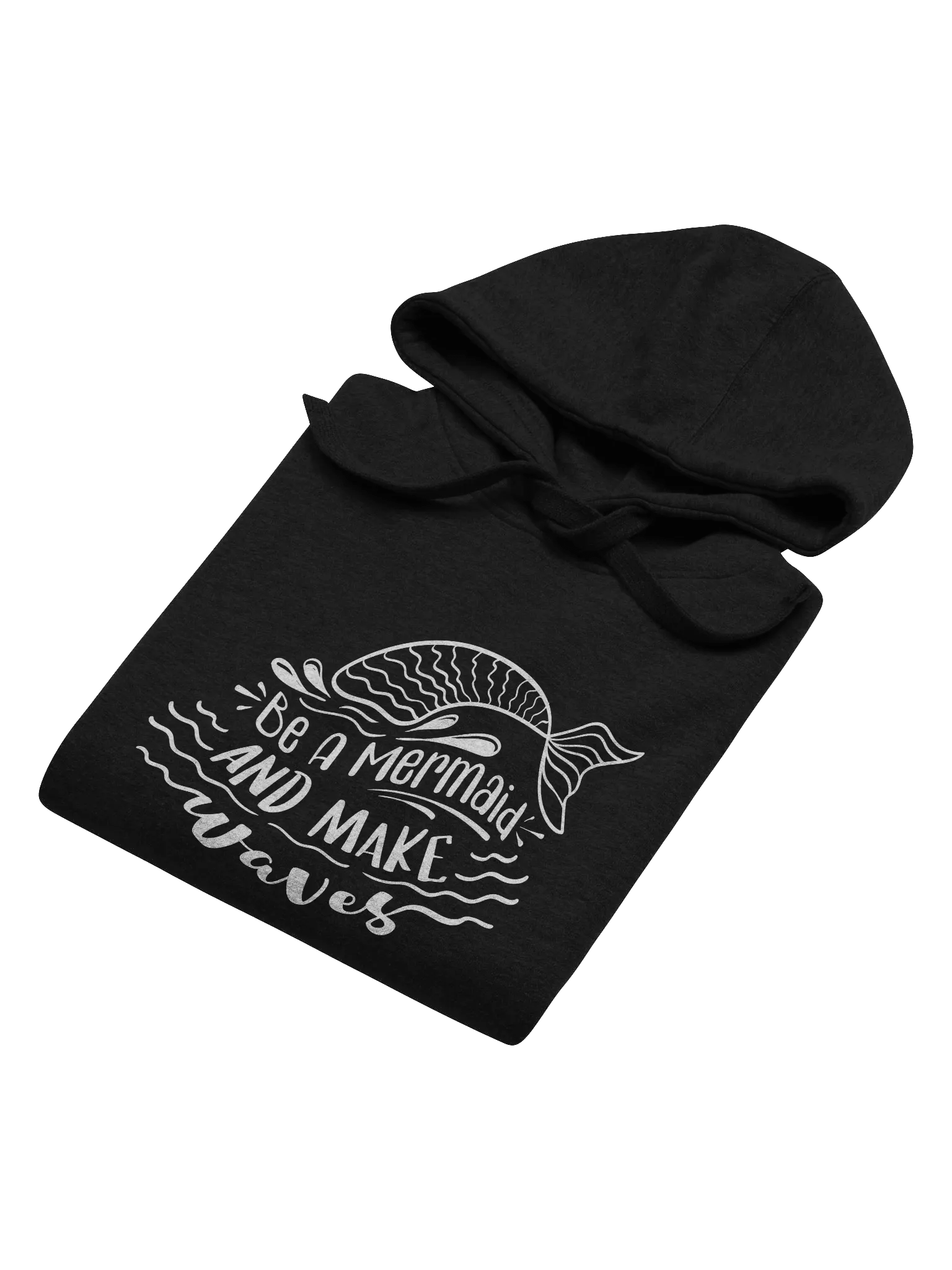 Be A Mermaid & Make Waves Calligraphy Hoodie, Gen Z Fashion, Long Sleeves Hoodie, Unisex Heavy Cotton Top, Be A Mermaid Shirt product image (8)