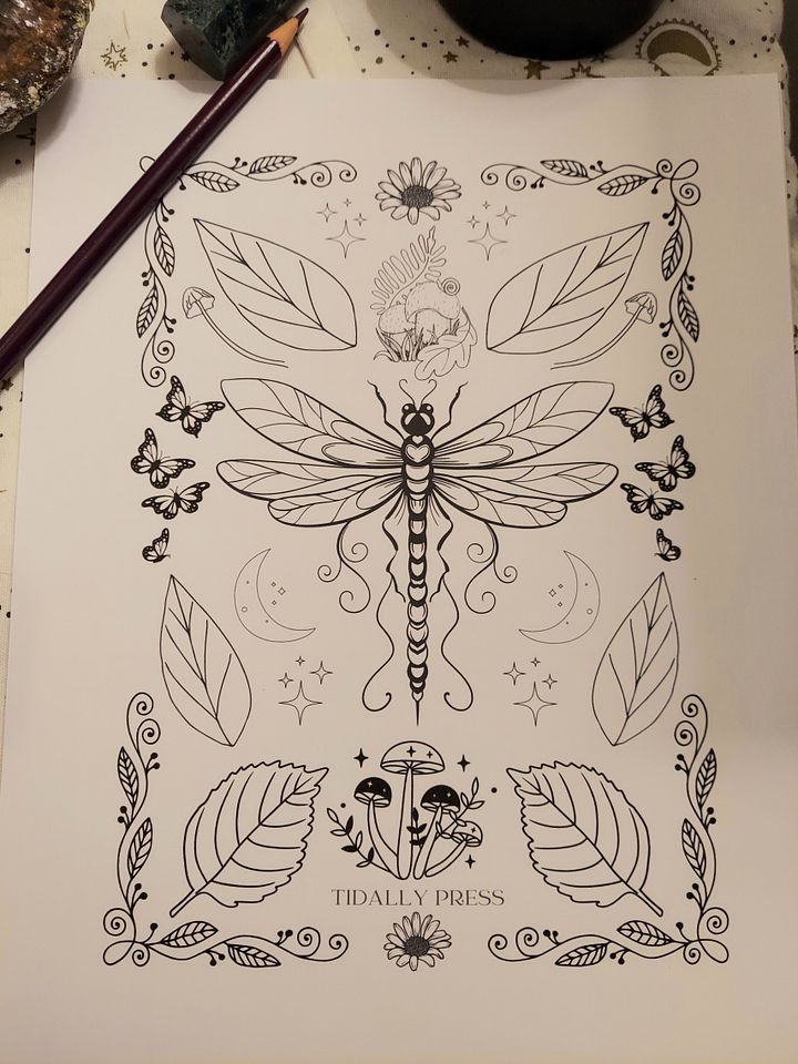 Printable Reading Journal with Coloring Book Pages: Forest Witch Edition product image (2)