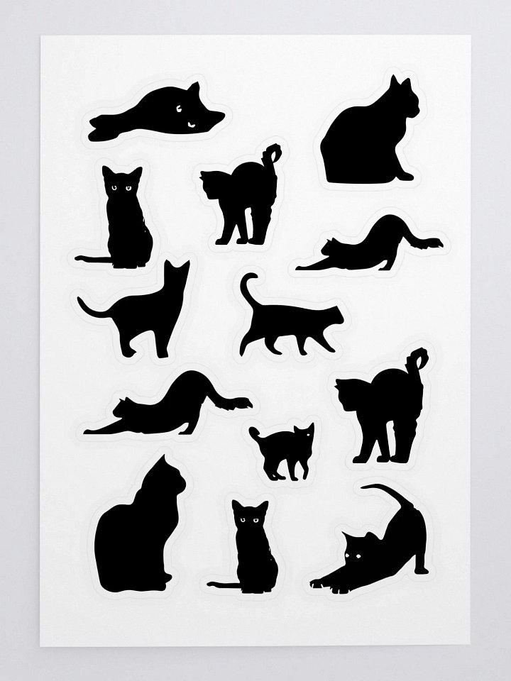 Black Cat Silhouettes Sticker Sheet product image (1)