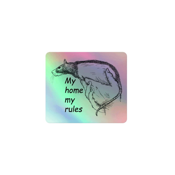 rat home holographic sticker product image (1)