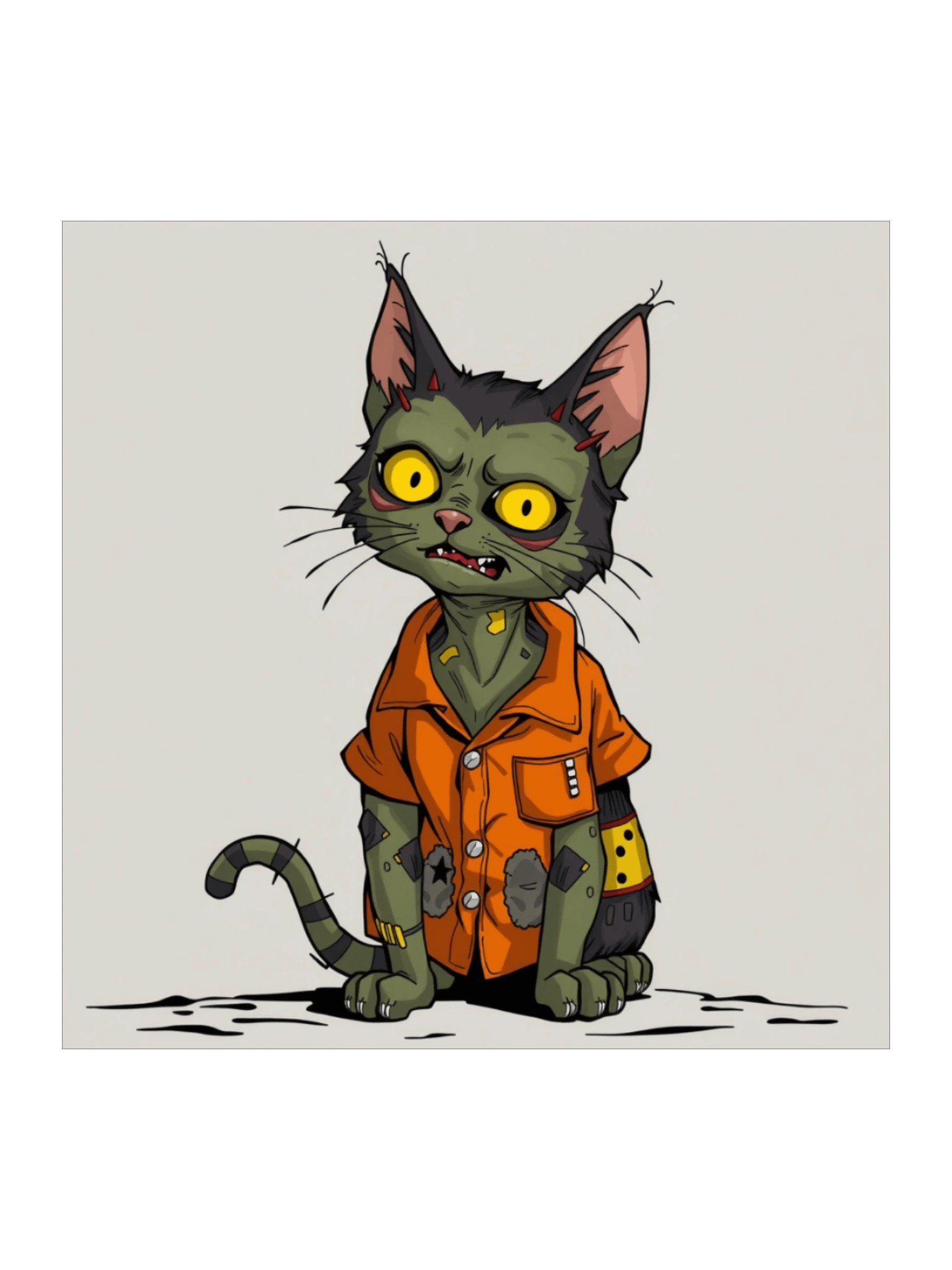 Zombie Cat Kiss Cut Stickers product image (2)