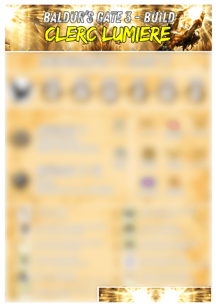 Baldur's Gate 3 : Build Clerc Lumière (pdf à imprimer) product image (1)
