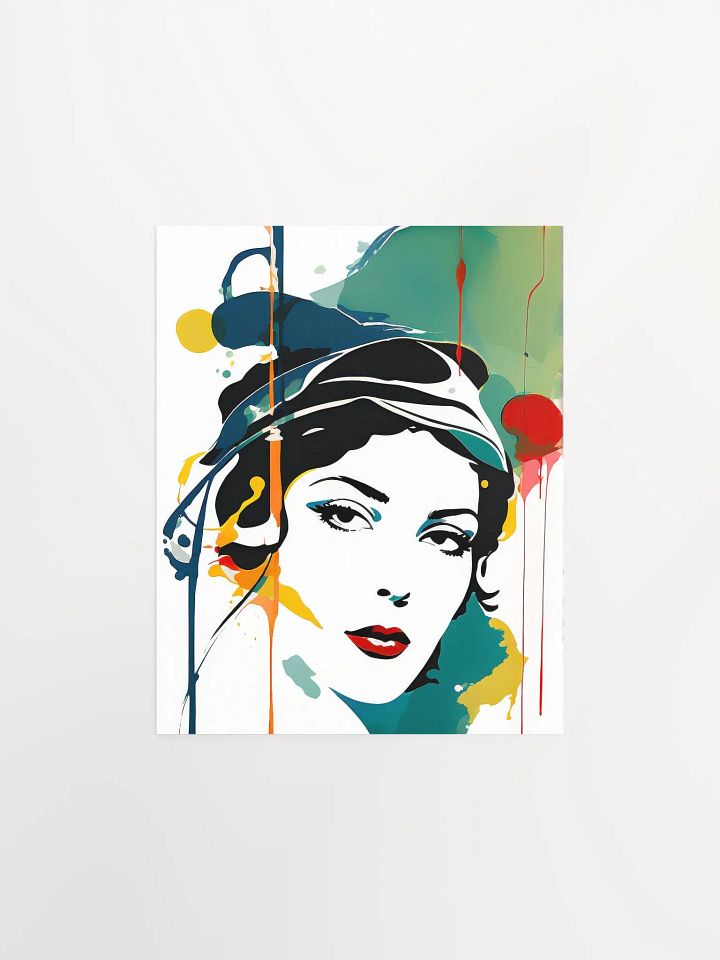 Abstract Flapper Girl - Vintage Style Poster - Small and Standard Sizes - 8x10-11x14-12x16-16x20 Inches product image (1)
