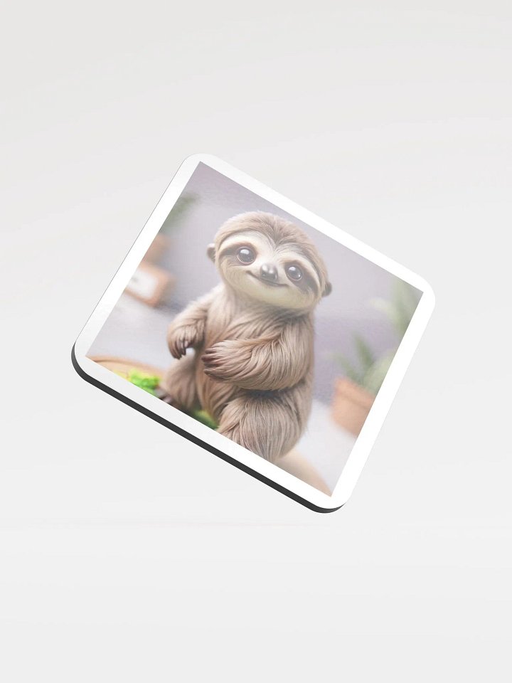 Sloth Serenity Glossed Cork Coaster product image (1)