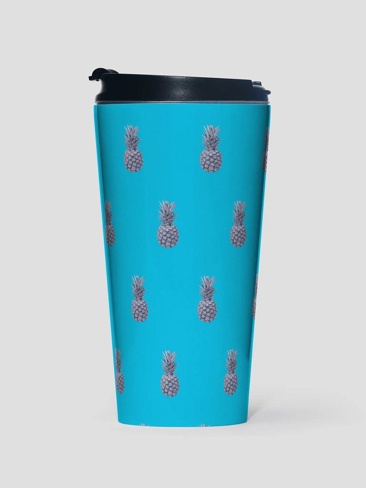Cyan Monochrome Pineapple Stainless Steel Small Travel Mug product image (1)