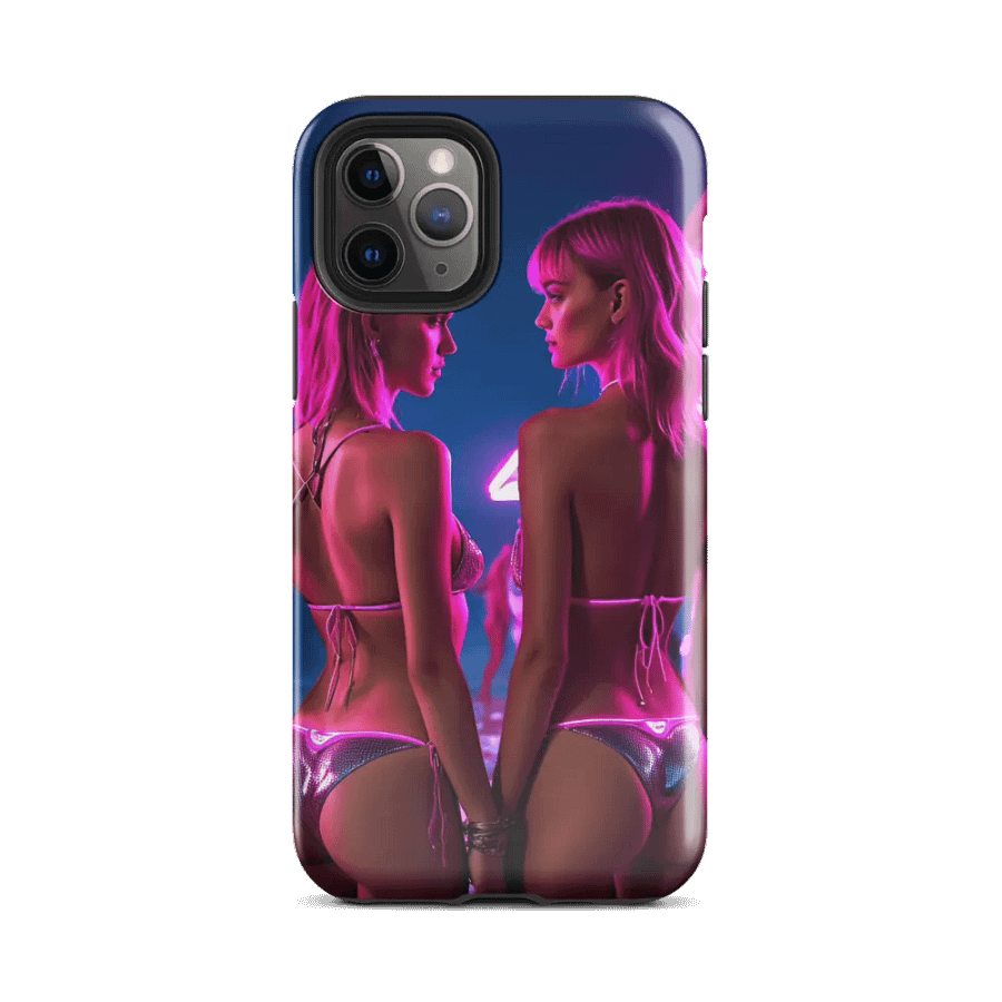Neon Twin Glam iPhone Tough Case - Bold Double Beauty Design product image (25)