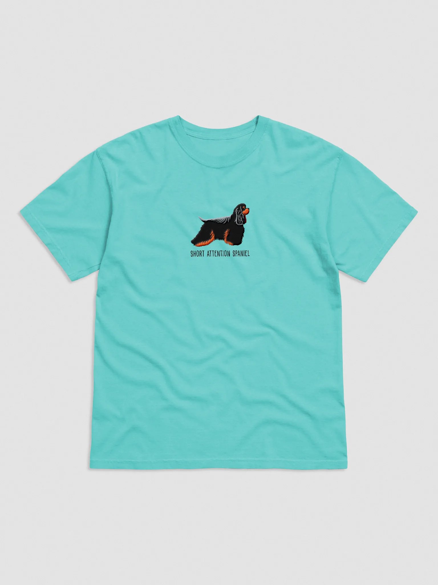 Short Attention Spaniel T-Shirt(Embroidered) of an American Cocker Spaniel(Black & Tan) product image (4)