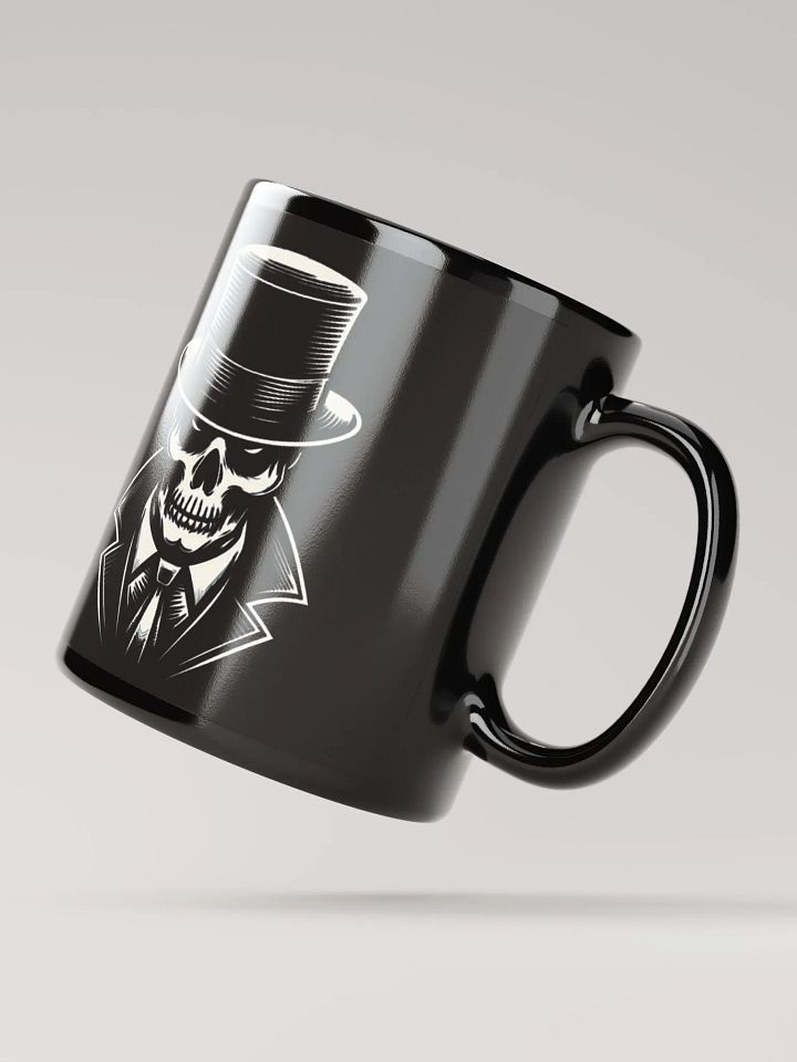 Skull in a Black Hat Black #Stylish Glossy Black Mug product image (2)