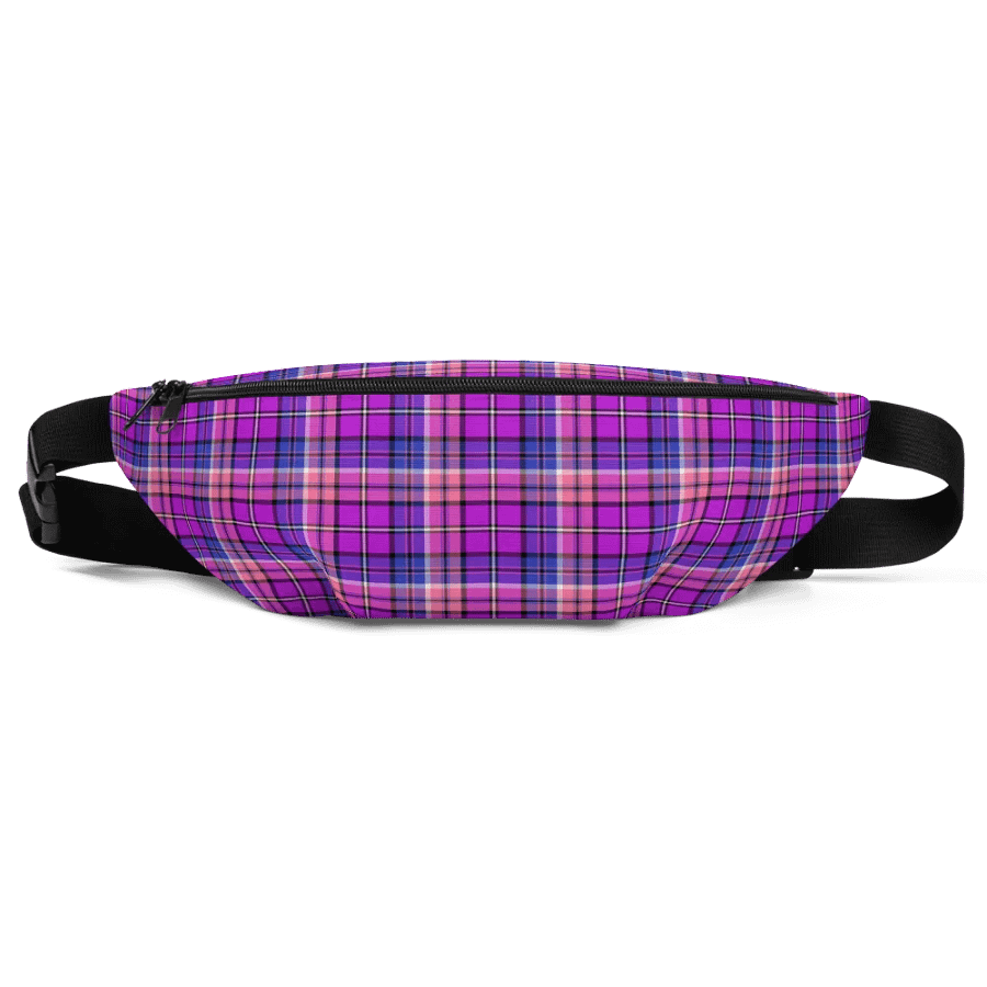 Bright Purple, Pink, and Blue Plaid Fanny Pack product image (2)