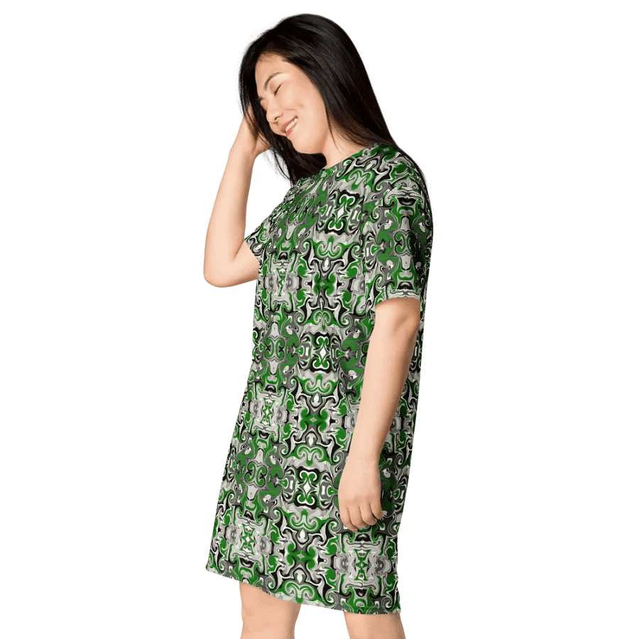 Green Baroque T-Shirt Dress product image (12)