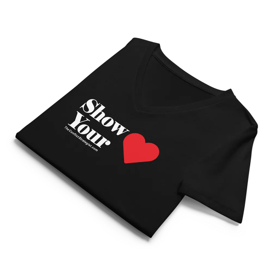 Show Your Heart - Women's V-Neck T Shirt - Black product image (4)