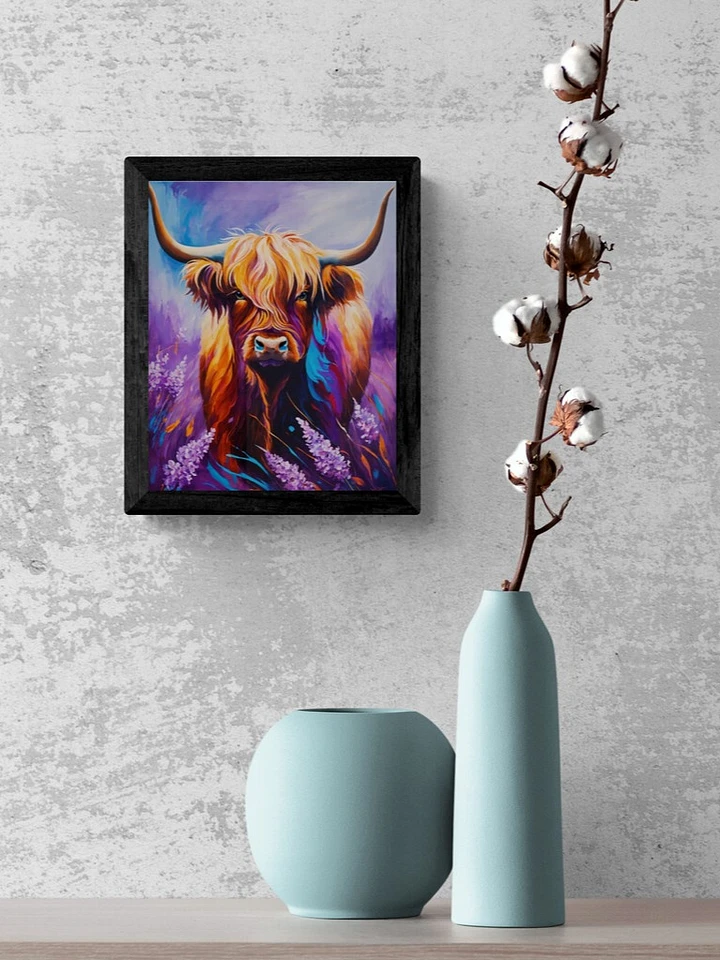 Lavender Field Highland Cow Framed Print product image (1)