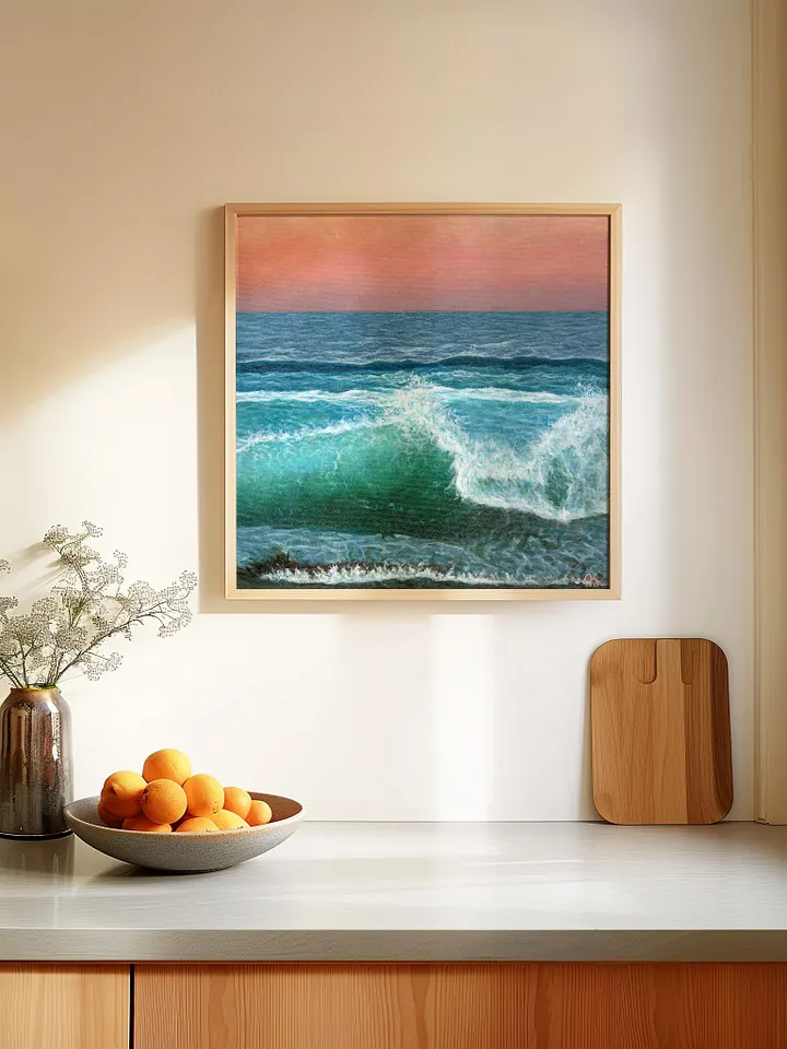 Crashing Waves, Coral Sunset Art Print product image (1)