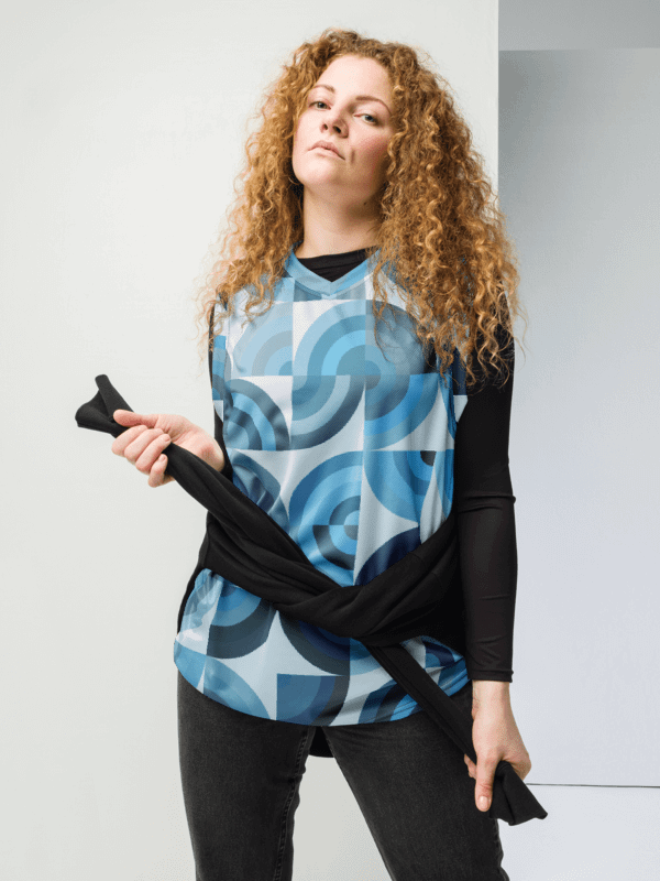 Symmetric Blue Geometry Basketball Jersey product image (1)