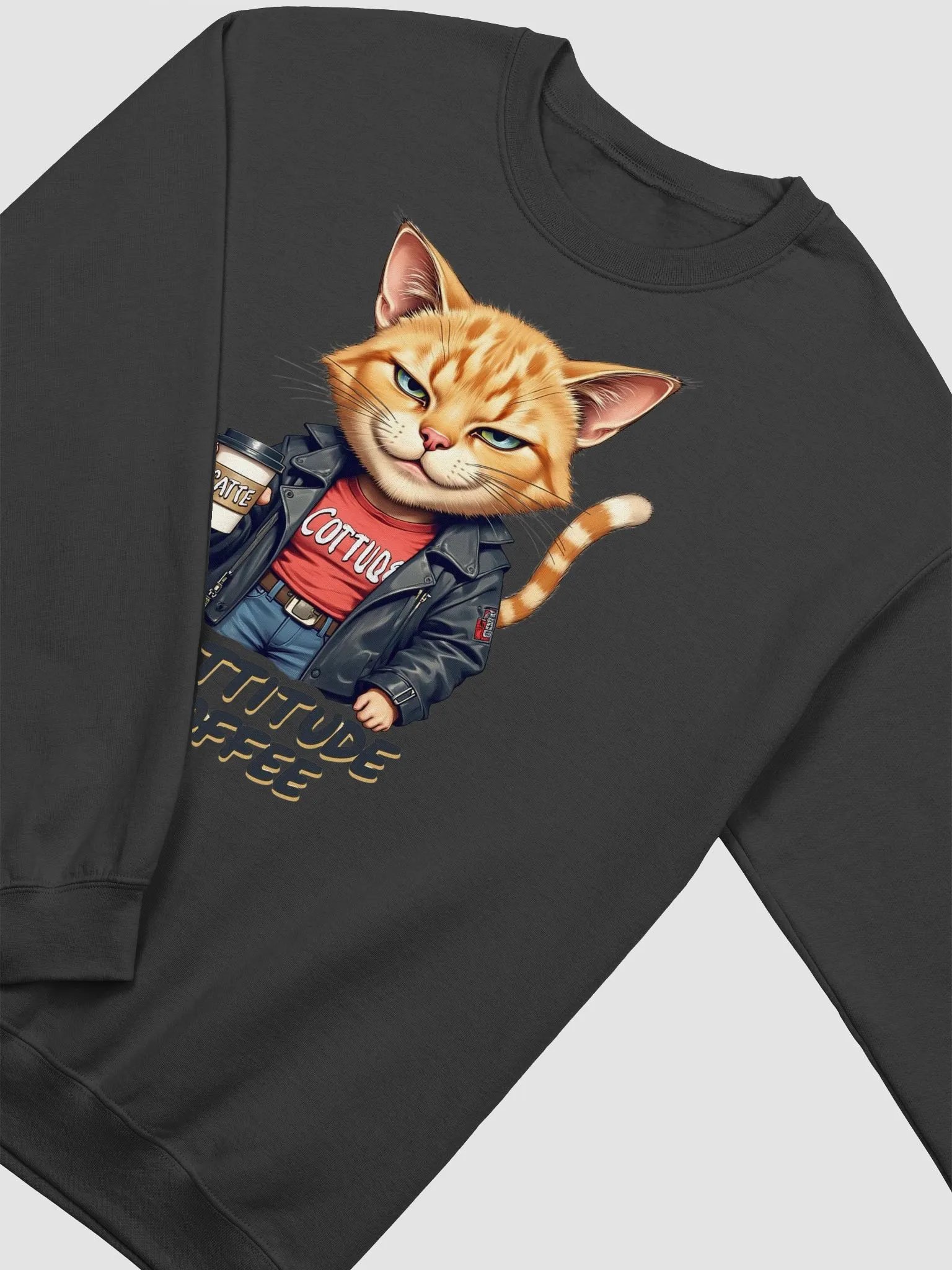 Cattitude & Coffee Crewneck Sweatshirt product image (17)