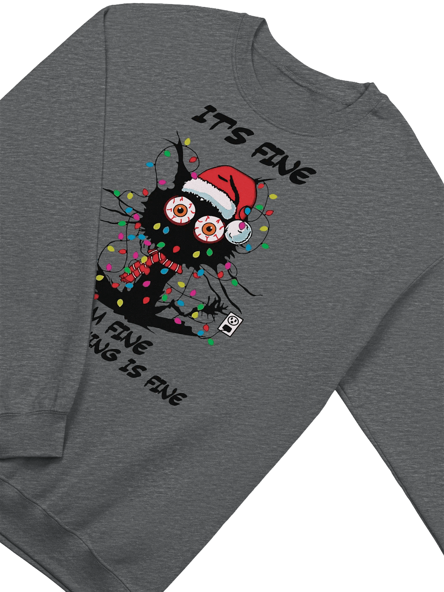 Distressed Santa Cat Crewneck Sweatshirt product image (9)