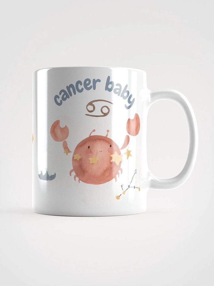 Cancer Baby June 22- July 22 WHITE GLOSSY MUG Baby Gift, New Mom Gift, Fun Astrology Gift product image (2)