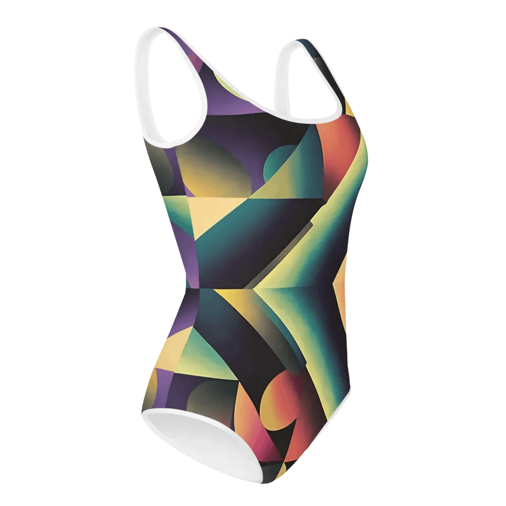 Abstract Lithographic Pattern Design Youth One Piece Swimsuit - V7 product image (3)