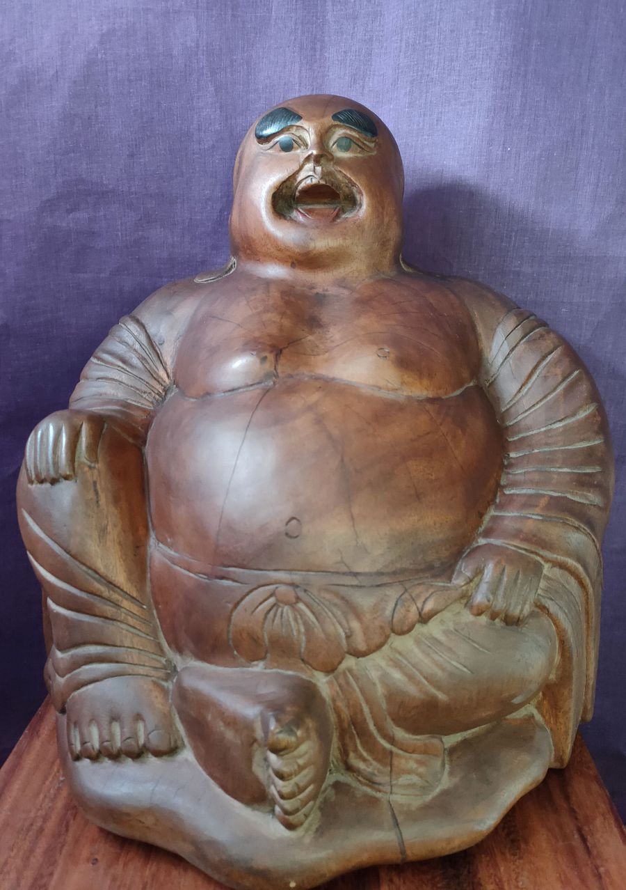 Buda chinês madeira grande é o Deus buda gordo product image (7)