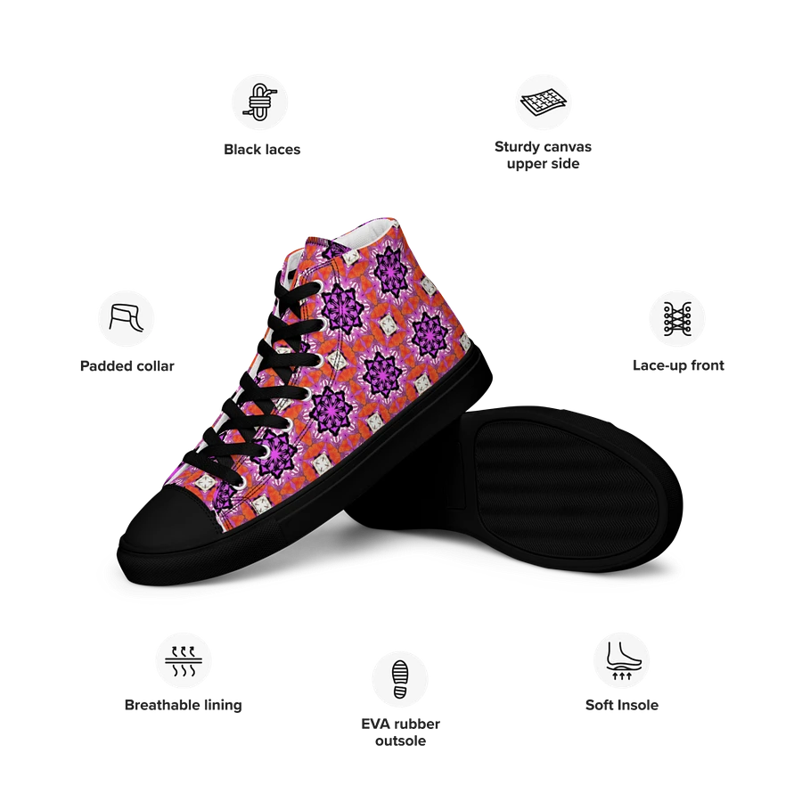 Abstract Foxy Repeating Pattern Ladies Canvas Shoe High Tops product image (39)