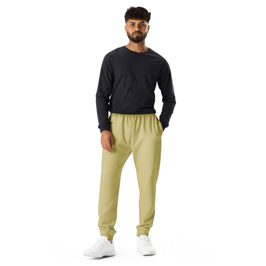 Plain Medium Yellow Soft Summer Recycled Polyester Premium Men's Joggers by Treasure Pie product image (11)