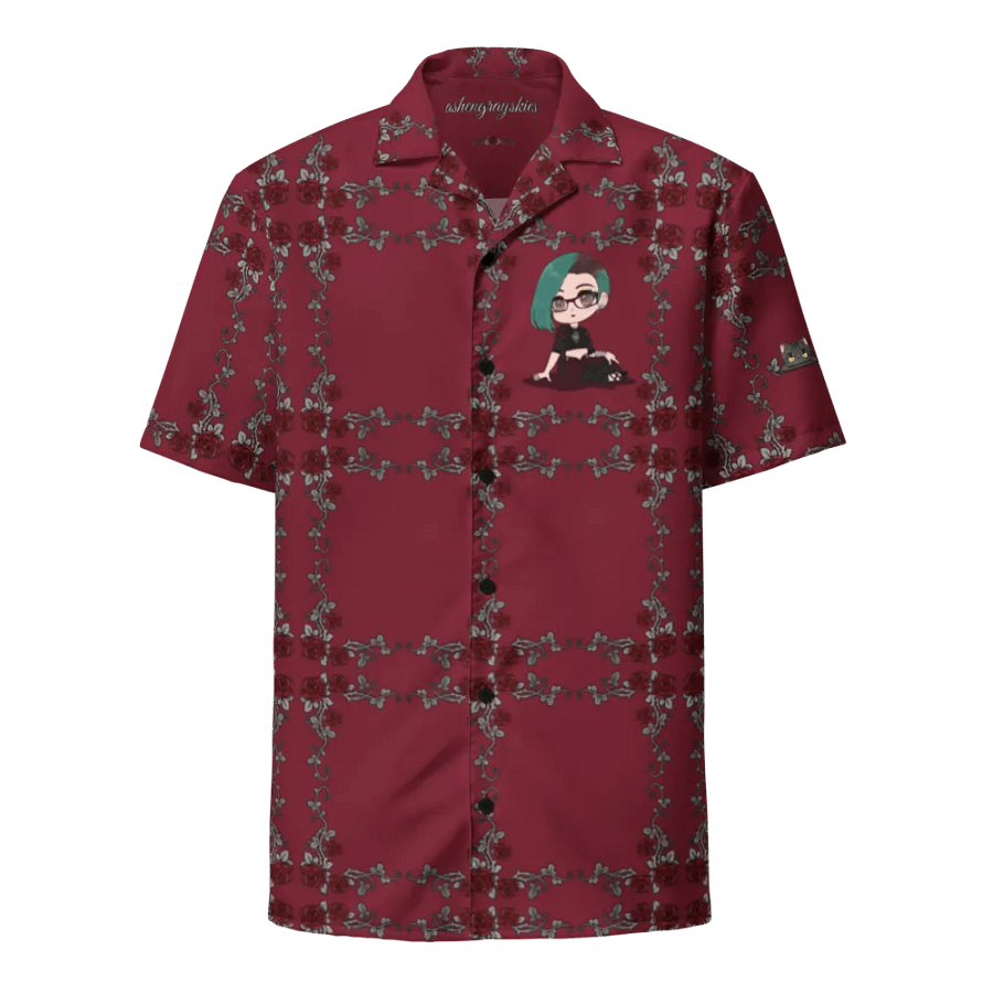 Burgundy Twitch Hawaiian Dress Shirt product image (1)