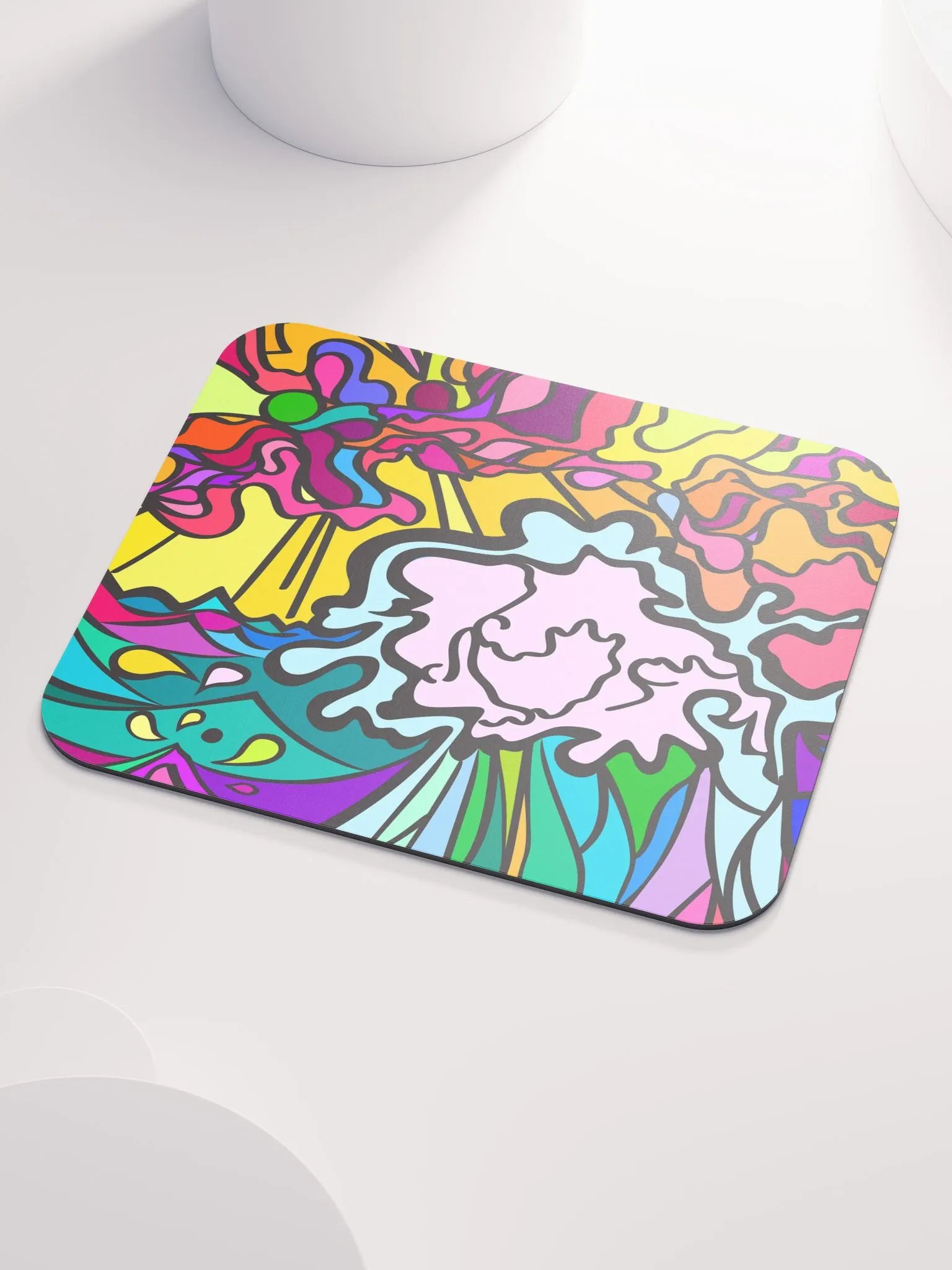 Vibrant Swirls Mouse Pad – Wave at Sunset product image (3)