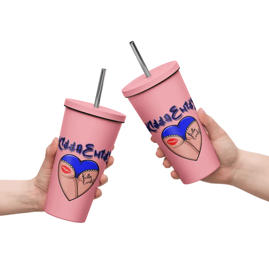 KILLA EMMY BLUE LOGO INSULATED TUMBLER WITH STRAW product image (10)