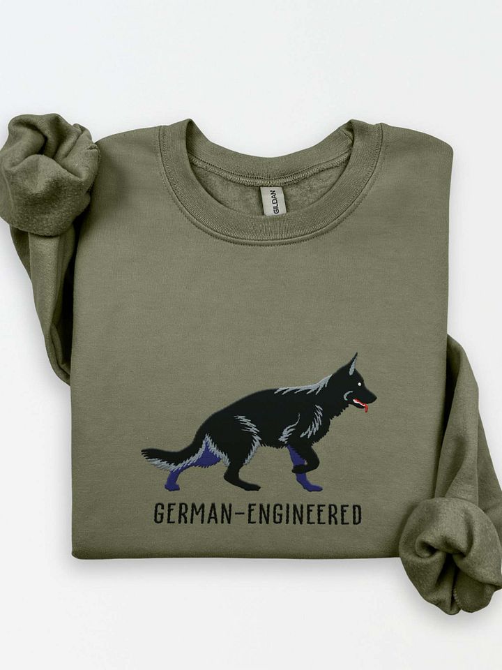 German-Engineered Sweatshirt (Embroidered) of a German Shepherd(Black) product image (1)