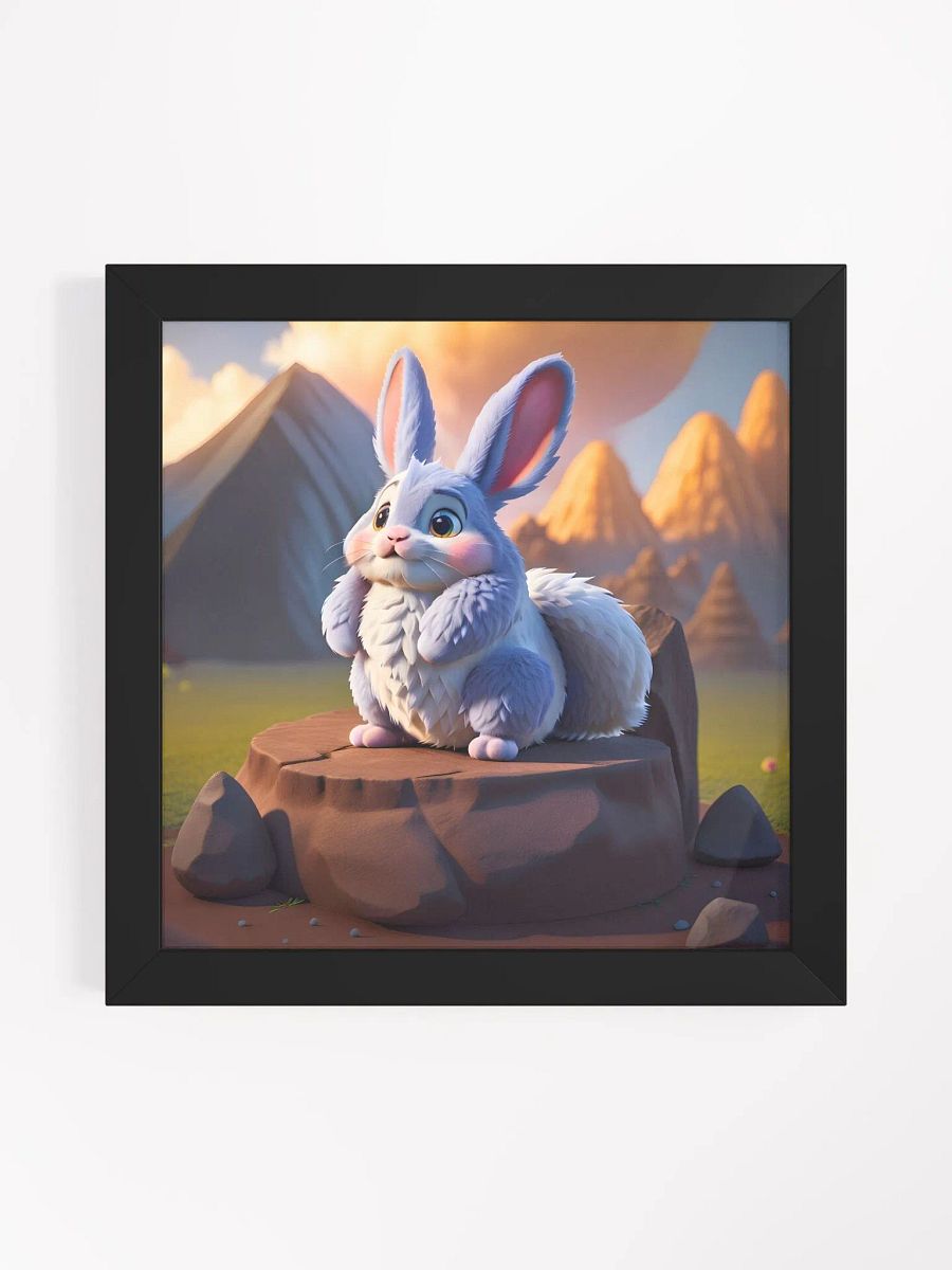 Endangered Species - Mexico - Volcano Rabbit Eco-Friendly Ayous Wood Framed Poster product image (1)