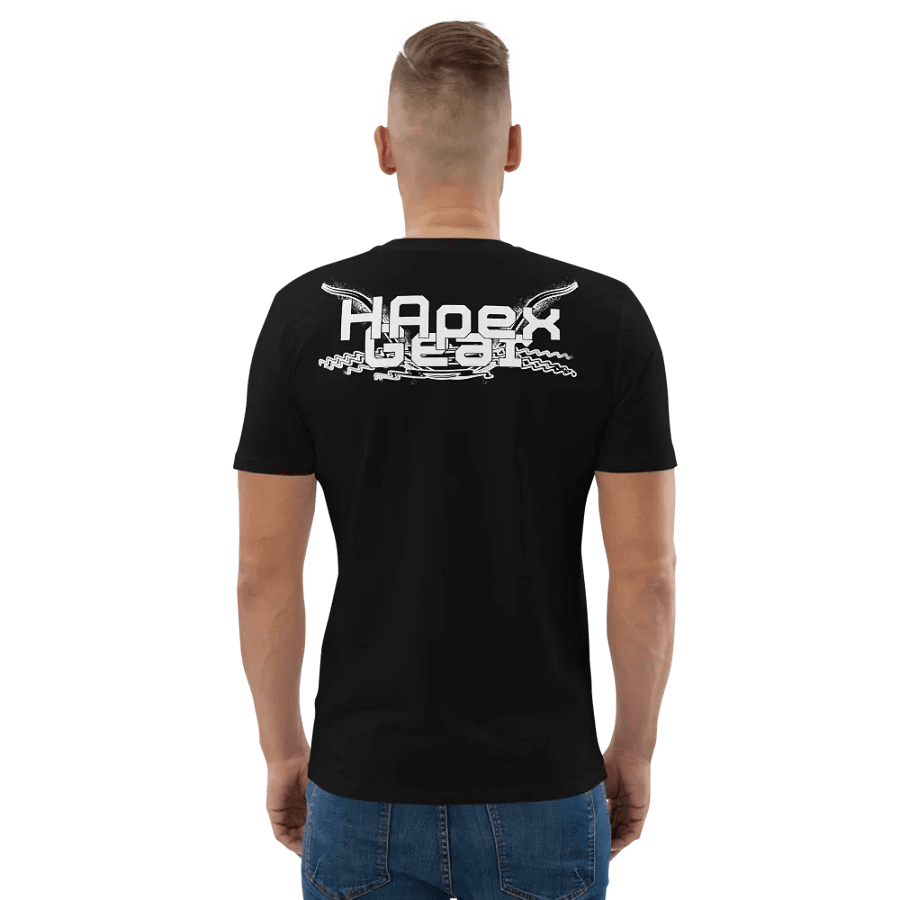 Adrian - Embroidered - Organic Cotton T-Shirt - White HApex Gear Black Logo product image (5)